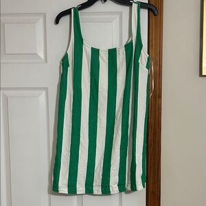 green striped dress
